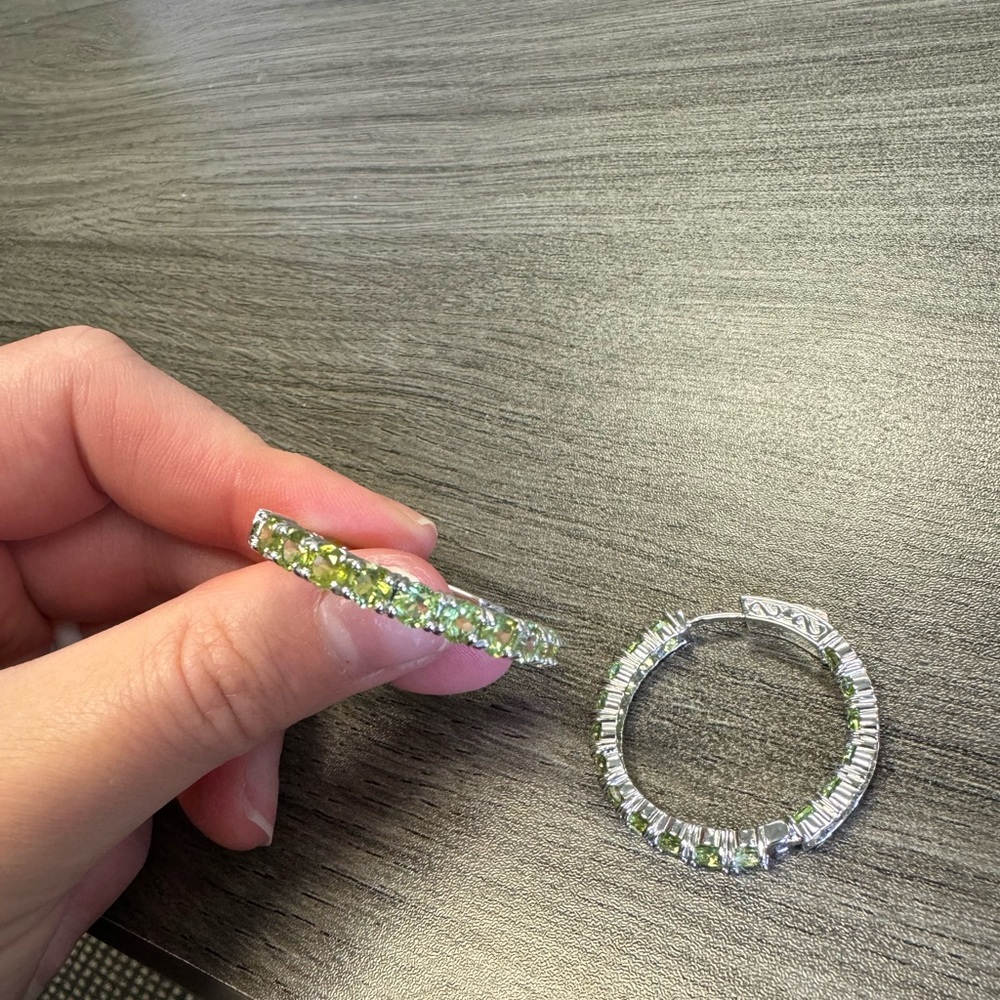 Gem studded hoop earrings